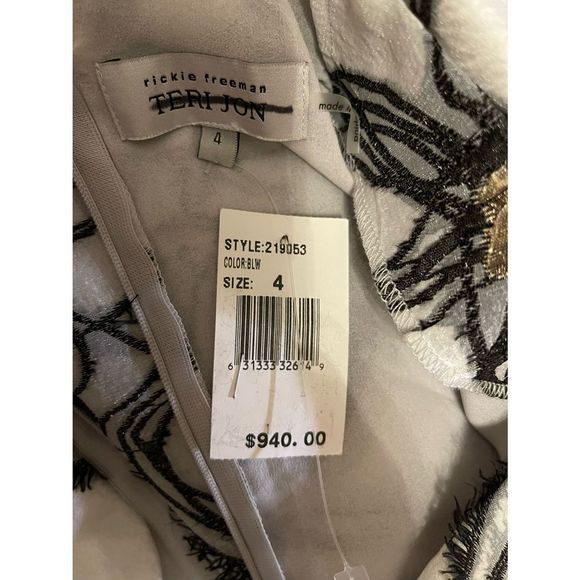 Teri Jon by Rickie Freeman
Abstract-Print Embellished Organza Tie-Waist Gown - Picture 10 of 10